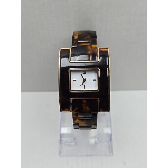 Tommy Hilfiger Womens Tortoise Shell Bracelet Watch Y2K Rose Gold New Battery main image 9